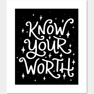 Know Your Worth (White) Posters and Art